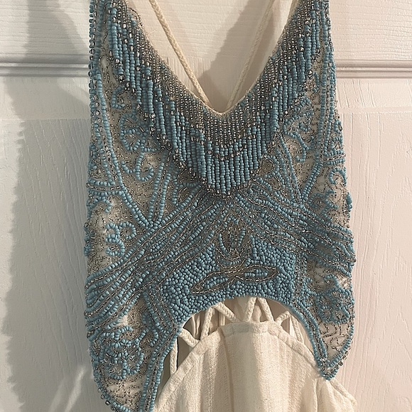 Free people beaded boho/ festival “Turquoise Spirit' Maxi Dress size S - Picture 1 of 7